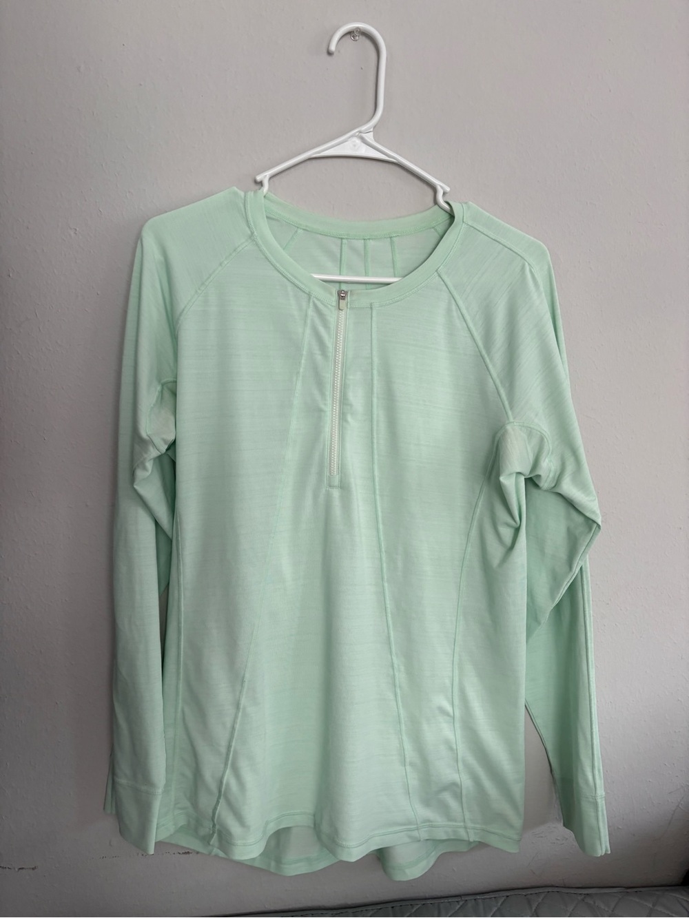 Athleta Mint Green Long Sleeve Half-Zip Top